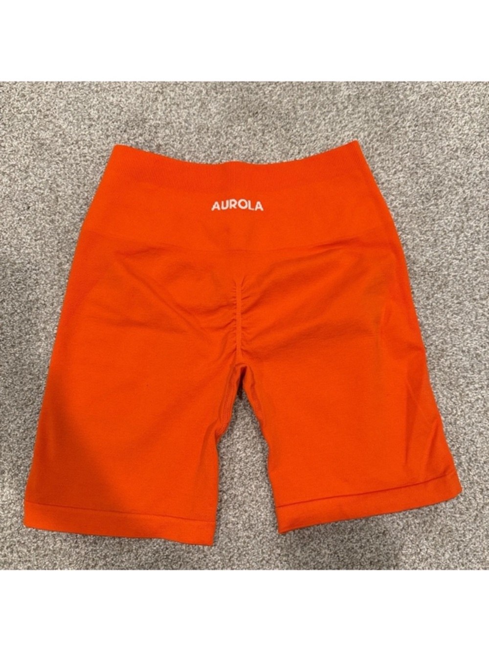 Women's High-Waist Orange Athletic Bike Shorts